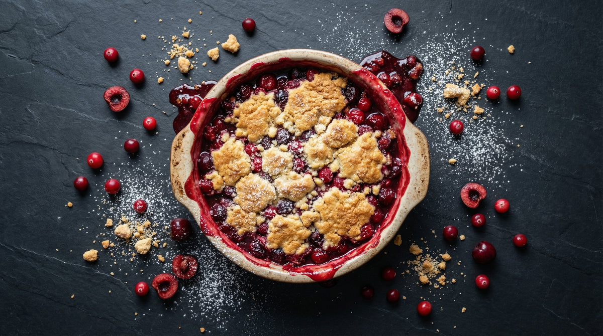 Cherry + Cranberry Dump Cake