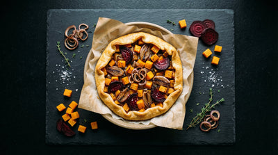 Winter Squash-and-Shallot  Tart & Roasted Beets